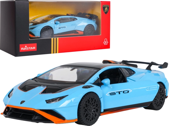 Kovový model Lamborghini Huracán STO RASTAR v mierke 1:43 – Modrá