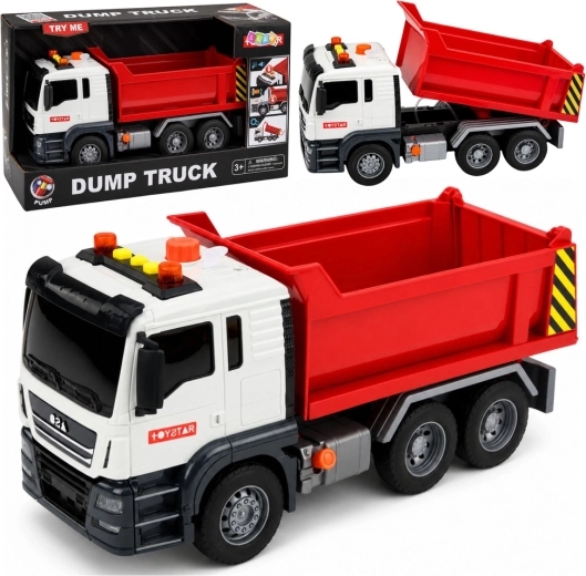 Detský sklápač Dump Truck so svetlami a zvukmi, červeno-biely