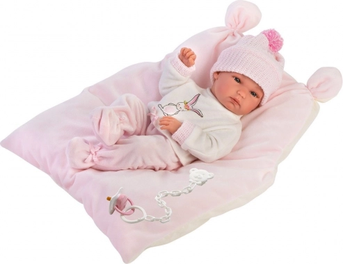 Llorens New Born dievčatko – realistická bábika bábätko 35 cm, celovinylové telo