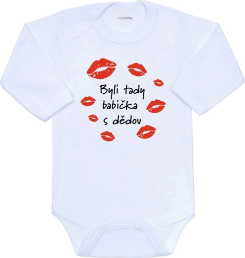Detské body s potlačou New Baby – Boli tu babička s dedom, dlhý rukáv