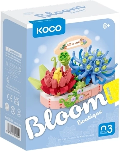 KOCO sukulenty v kvetináči – modrá