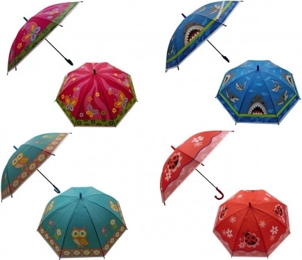 Detský vystreľovací dáždnik 66 cm – mix farieb a motívov