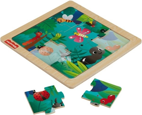 Drevené puzzle s motívom hmyzu Fisher-Price