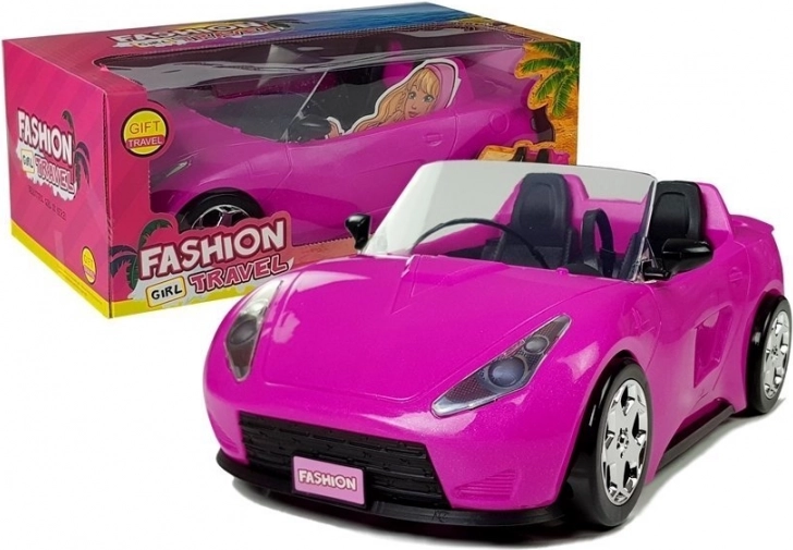 Ružový kabriolet pre bábiky 34 cm