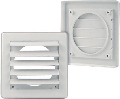 Vetracia gravitačná mriežka 175 × 175 mm pre potrubie 125 mm – biela