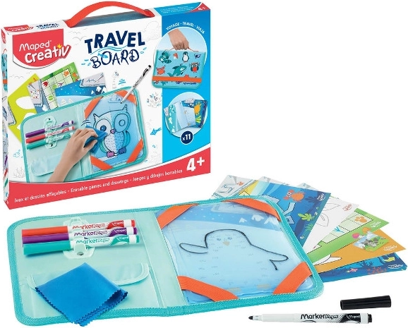 Priehľadná sucho zotierateľná tabuľa MAPED CREATIV so šablónami