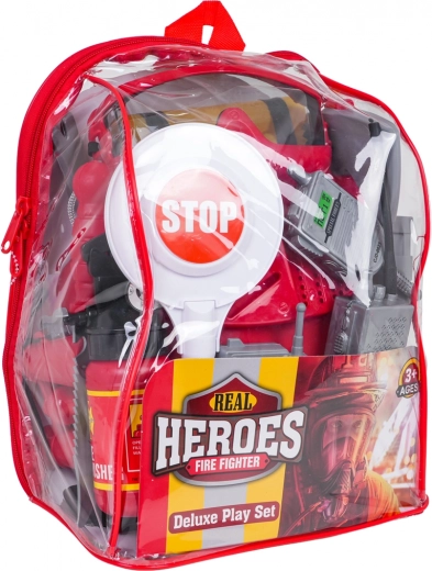 Mega sada malého hasiča v priehľadnom batôžku (18 dielov)
