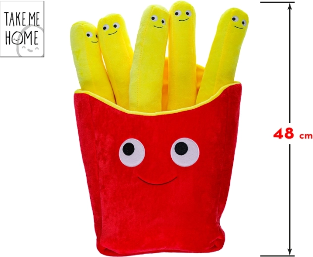 Plyšová hračka hranolky s tváričkou 48 cm