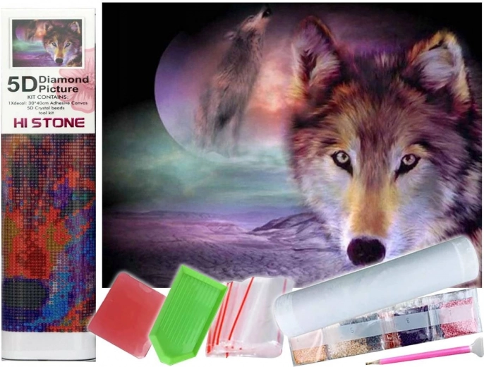 Diamantové maľovanie vlčí pohľad 30x40 cm