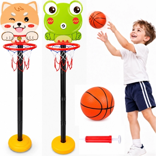 Detský nastaviteľný basketbalový kôš s motívom zvieratiek 110 cm - 1 kus