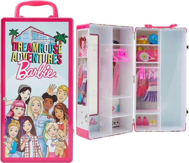 Klein Barbie Dreamhouse Adventures kovový kufrík ako šatník