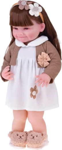 Dlhé hnedé vlasy na česanie a styling