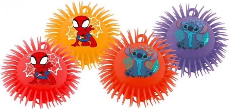 Chlpatá gumová lopta SPIDEY a STITCH 17 cm