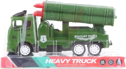 Vojenské auto s raketami – plastový model pre deti