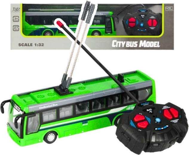 Rc mestský autobus 1:32 so svetlami a gumovými kolesami