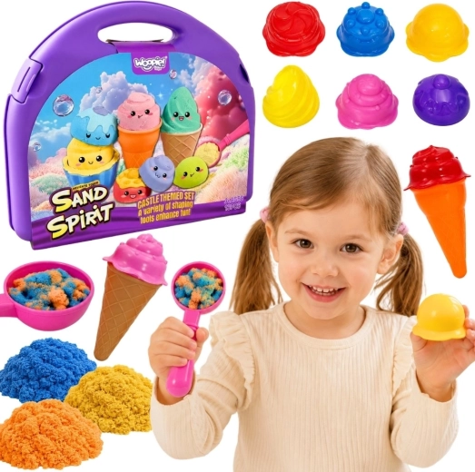 Súprava kinetického piesku Zmrzlináreň Sand Fairy WOOPIE, 13 dielov