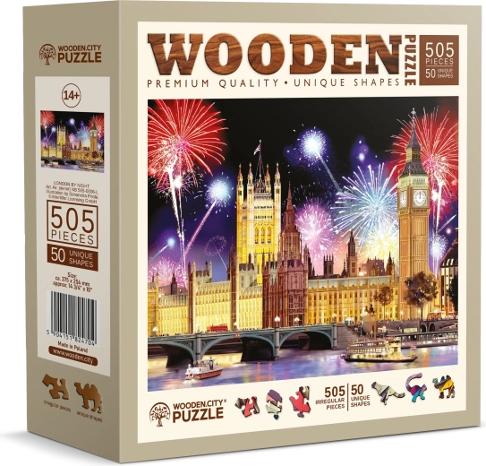 Drevené puzzle Nočný Londýn 505 dielikov – WOODEN CITY