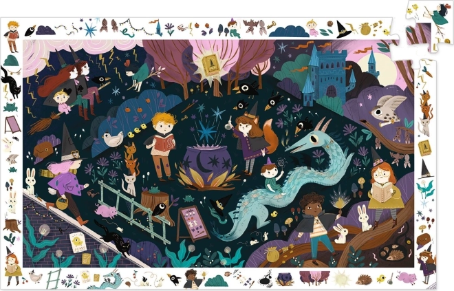 DJECO pozorovacie puzzle Škola kúziel 54 dielikov