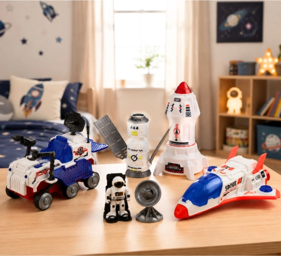 Vozidlá pre celú misiu: raketa, raketoplán aj rover