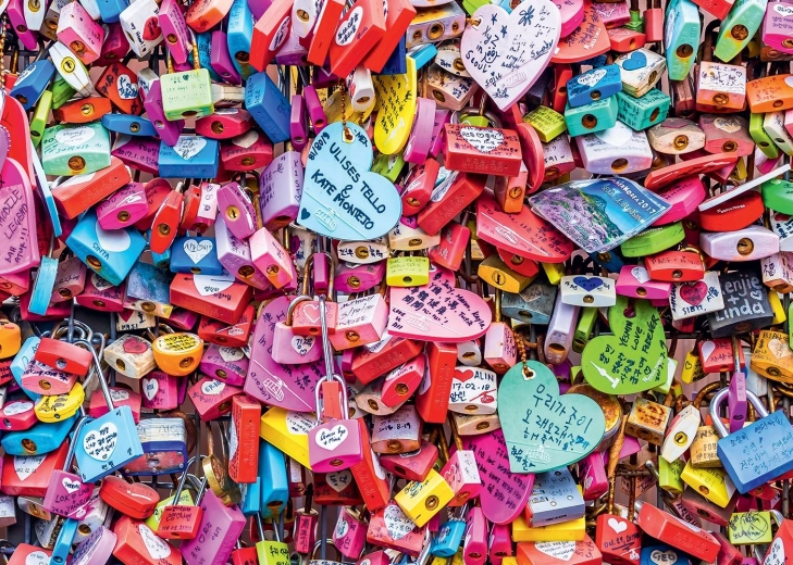 puzzle zamilované visiace zámky 1000 dielikov