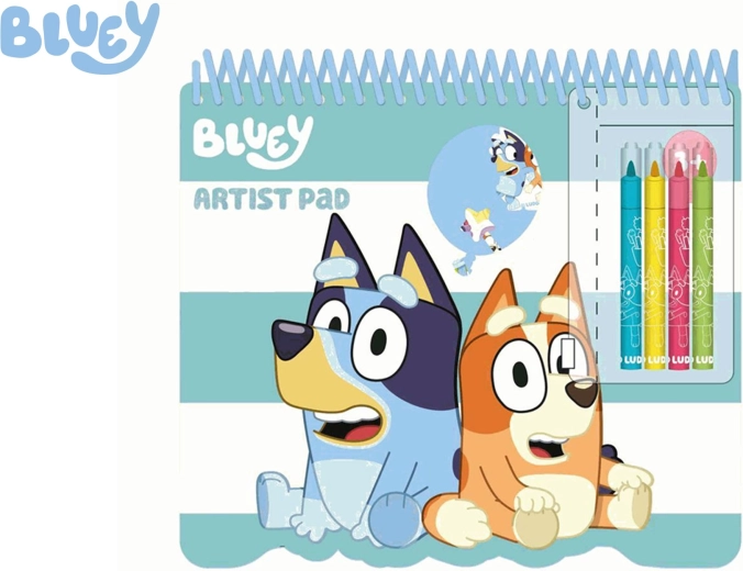 Bluey sada omaľovánok so šablónami, samolepkami a fixkami