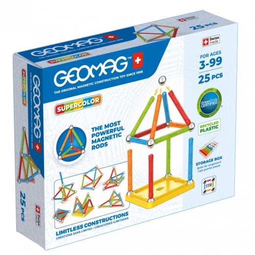 Geomag Supercolor magnetická stavebnica 25 dielov