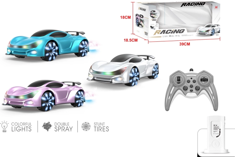 RC elektrické auto na diaľkové ovládanie s efektmi 24 cm - modré - 1 kus