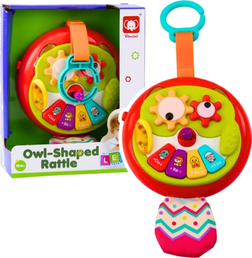 Interaktívna závesná sova s pohyblivými prvkami a klavírom