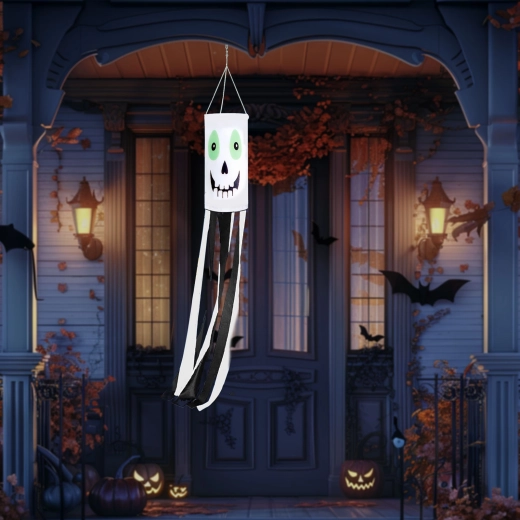Halloweensky veterný vak duch biely 122 cm