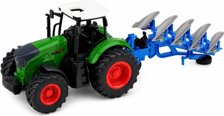 Traktor s pripojiteľným viacradličným pluhom