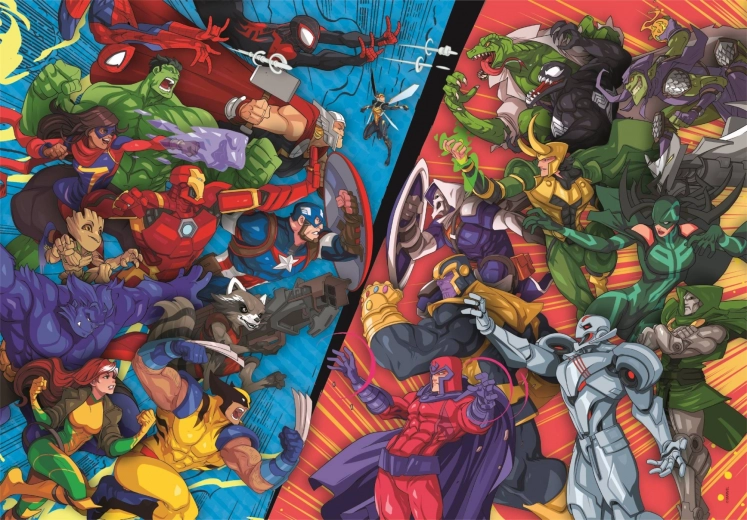 Clementoni Puzzle Marvel: Hrdinovia vs. Zloduchovia 104 dielikov
