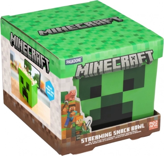 Minecraft miska Creeper so stojančekom na telefón