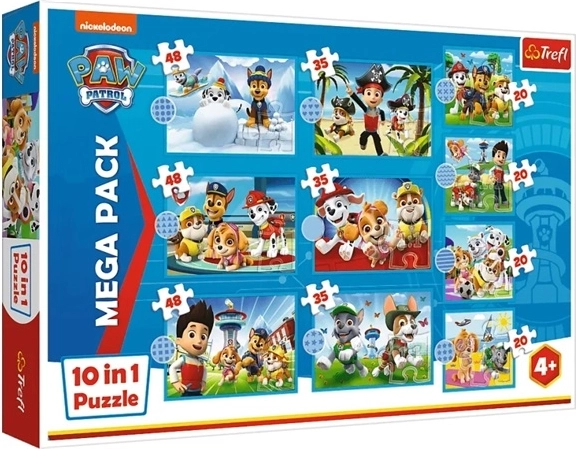 Puzzle 10 v 1 Priateľský tím Tlapkovej patroly