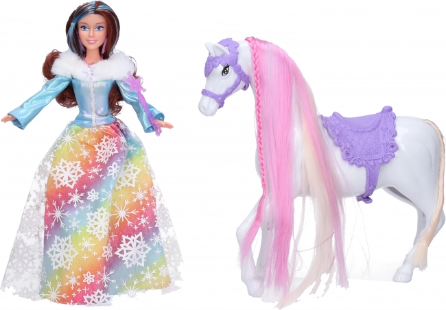 Bábika princezná s koňom a doplnkami 29 cm