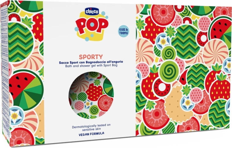 Chicco POP sprchový a kúpeľový gél Watermelon splash 300 ml so športovým puzdrom