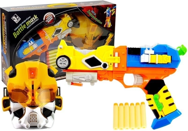 Penaový blaster 2v1 s maskou a premenou na robota