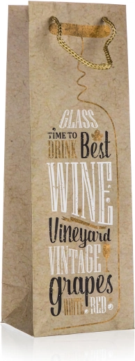 Darčeková taška na fľašu TIME TO DRINK 12 × 35 × 9 cm