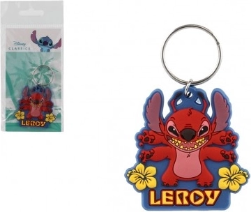 gumová kľúčenka Lilo & Stitch červená 9 cm