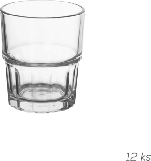 Stohovateľný pohár 0,2 l číry (12 ks)