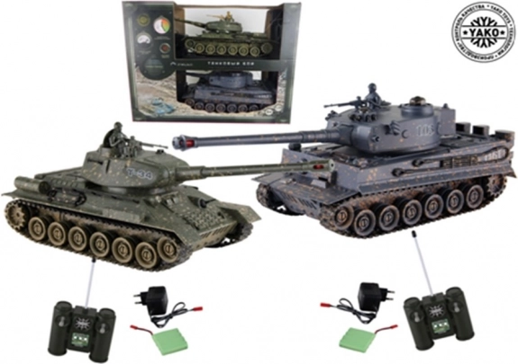 Sada diaľkovo ovládaných tankov T-34 vs Tiger 1:28 (2 ks)