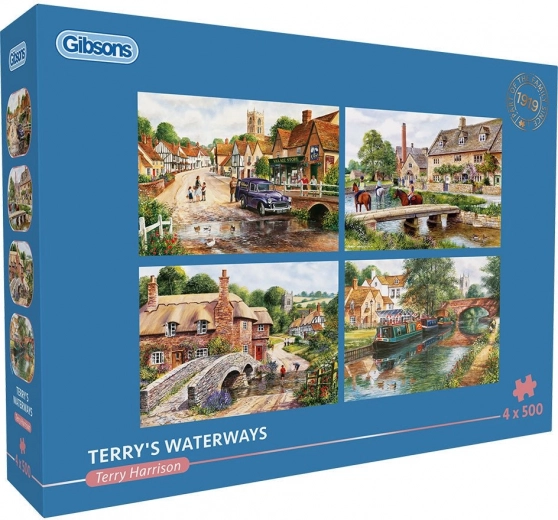 GIBSONS Puzzle Terryho Vodné cesty 4x500 dielikov