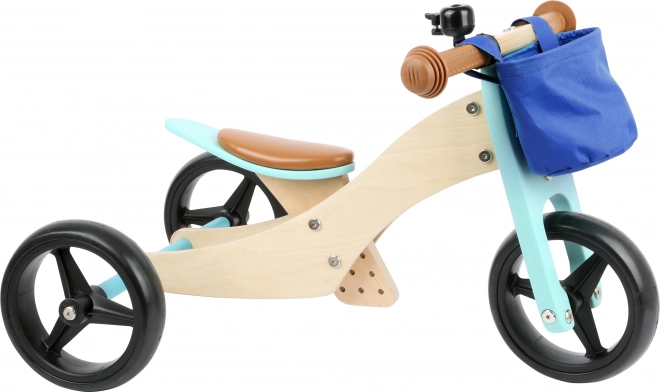 Drevené odrážadlo 2v1 TRIKE tyrkysové