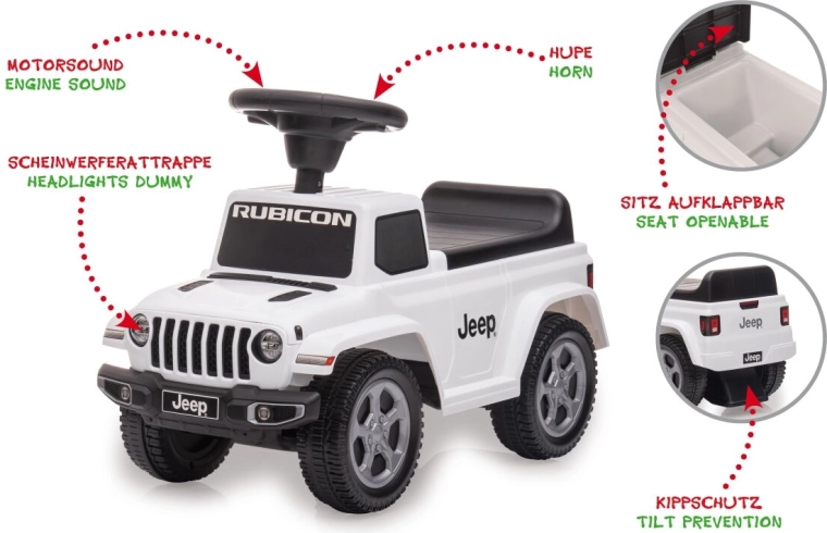 Detské odrážadlo Jeep Gladiator biele