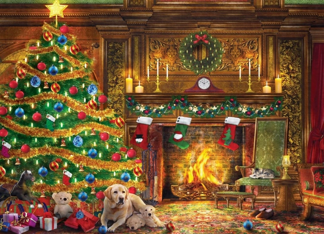 Puzzle Labradory pri stromčeku 1000 dielikov EUROGRAPHICS