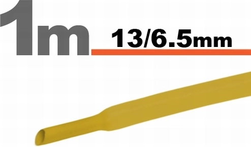 Žltá zmršťovacia bužírka 13/6,5 mm