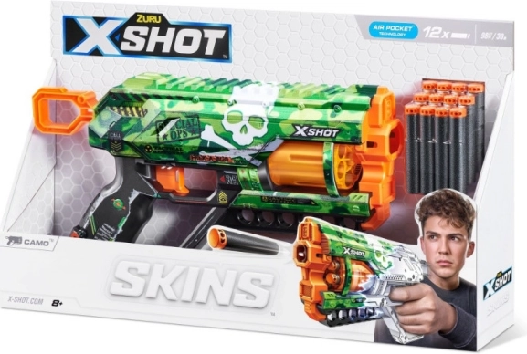Pištoľ na penové šípky X-SHOT Skins Griefer camo – 12 šípok
