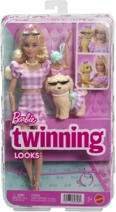 Barbie dvojitý kostým s mašľou – bábika so psíkom
