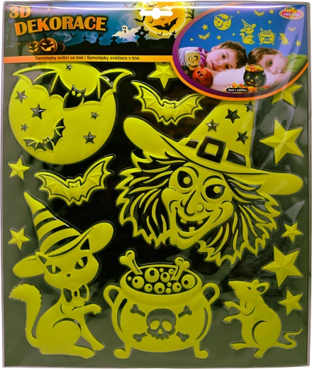 Svietiace 3D samolepky čarodejnice Sparkys