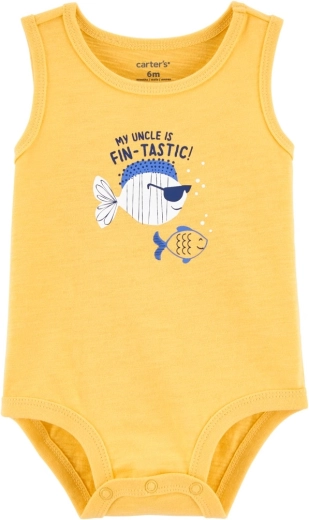 Kojenecké body Carter's bez rukávov Yellow Fish pre chlapcov 6 m