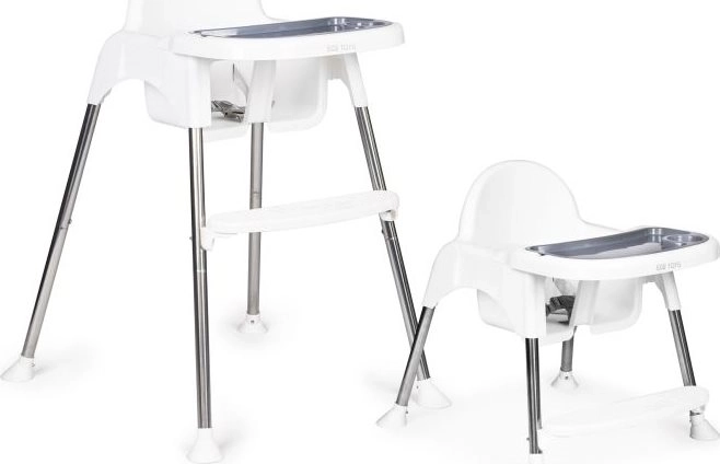 ECOTOYS Jedálenská stolička 2v1 biela